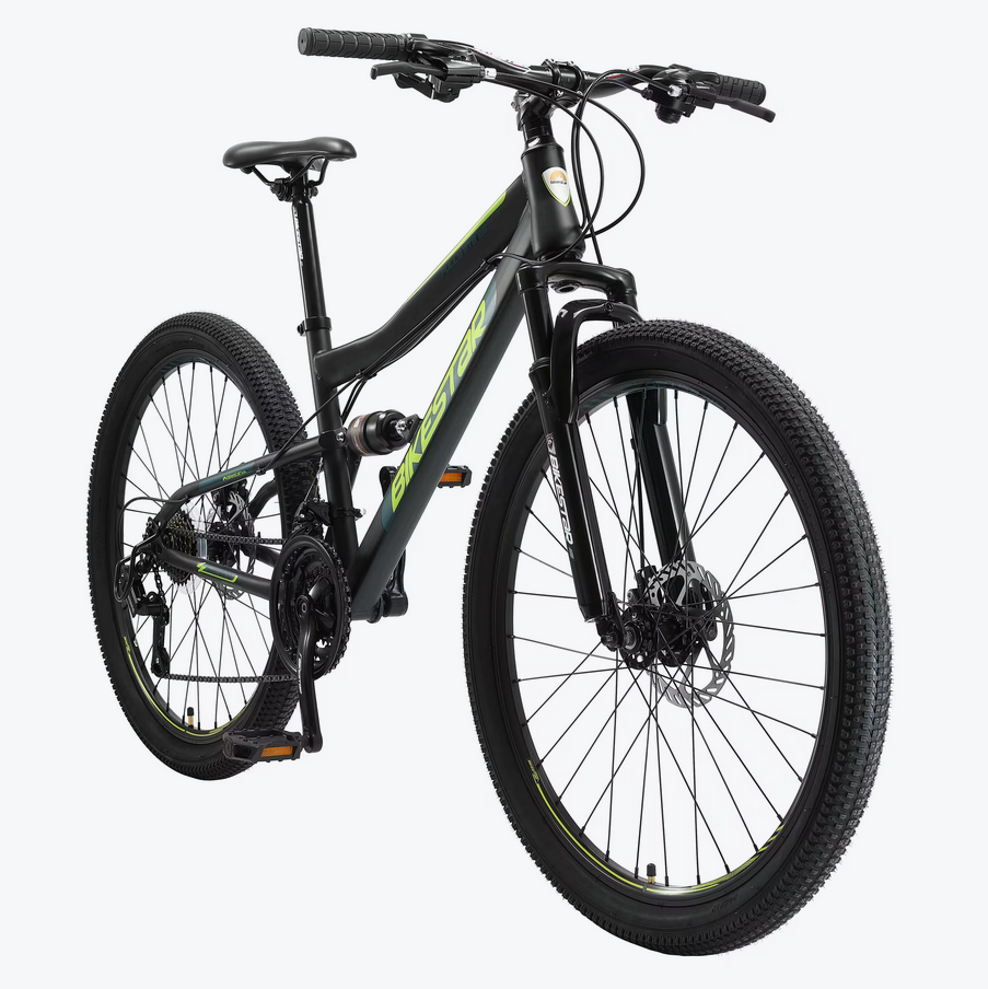 BIKESTAR MTB 26", vollgefedert, 21 Gang, Scheibenbremse
